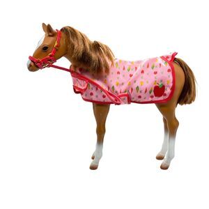 Horse Toy Our Generation Battat Brown Standing Foal Pink Fruit Blanket & Halter